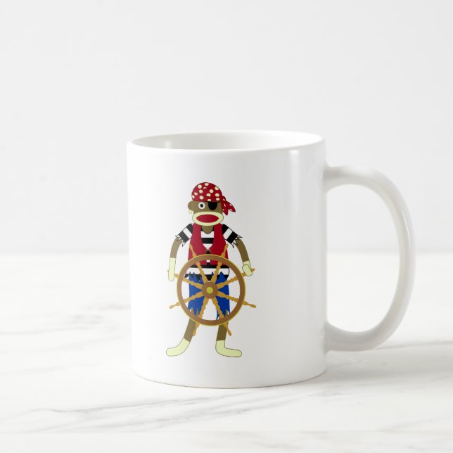 Mug Pirate de singe de chaussette (Droite)