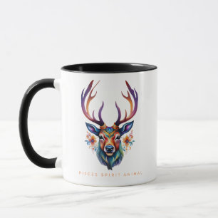 Mug Pisces Spirit Animal Deer Face Alebrije