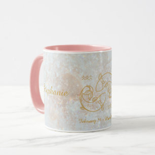 Mug Pisces Zodiac Star Sign Galaxy Monogramme Parties