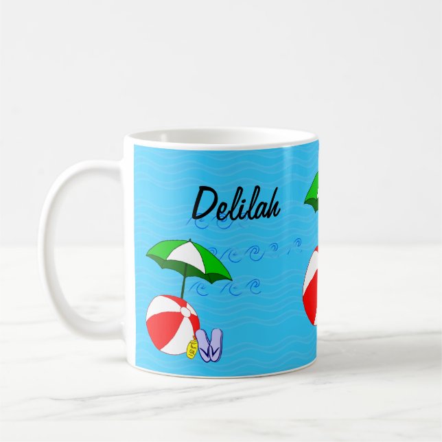 Mug Piscine à bulles de plage modifiable Umbrella Coff (Gauche)