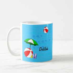 Mug Piscine à bulles de plage modifiable Umbrella Coff