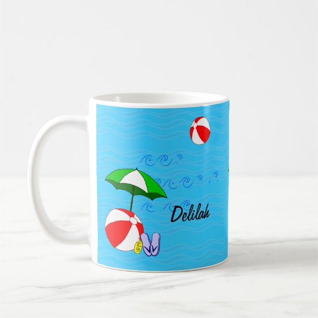 Mug Piscine à bulles de plage modifiable Umbrella Coff (Gauche)
