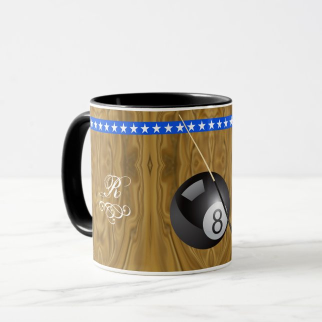 Mug Piscine à thème sportive (billard) ball et joueur (Devant gauche)