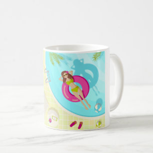Mug Piscine fille en bikini plage d'été