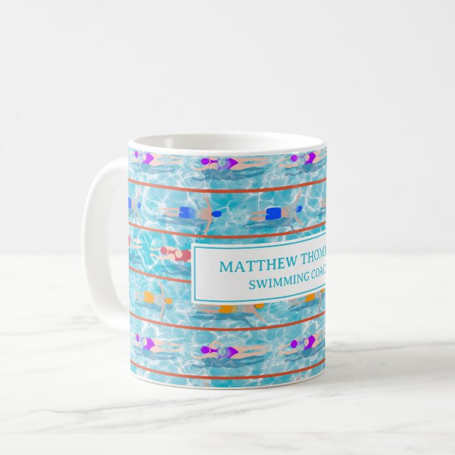 Mug Piscine Piscine Coach Équipe (Devant gauche)
