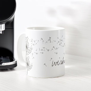Mug Pissenlit graphique de vœu inspirant