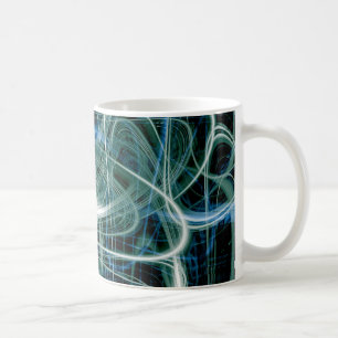 Mug Pistes de lumière verte Abstraites