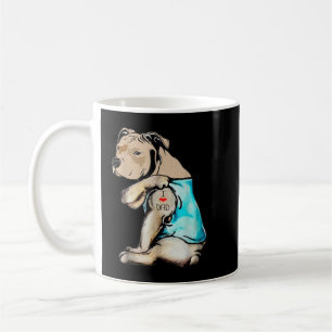 Mug Pitbull Chien I Love Papa Tattoo Funny Family T-sh