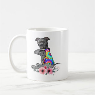 Mug Pitbull Chien Pitbull Chien Tatouage J'aime Maman 