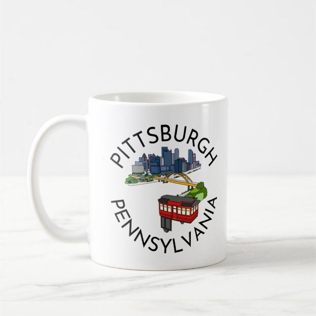Mug Pittsburgh Steel City Skyline Incline Pennsylvanie (Gauche)