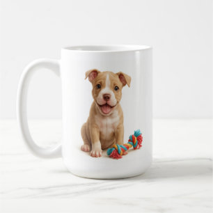 Mug Pitty Party - Pitbull Puppy avec corde colorée jou