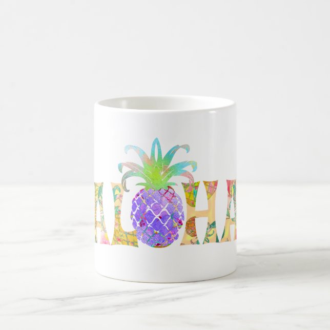 Mug PixDezines Aloha Ananas+Aquarelle Florale (Centre)
