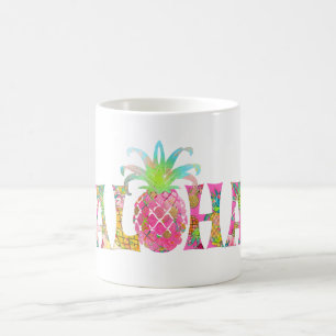 Mug PixDezines Aloha Ananas+Aquarelle Florale