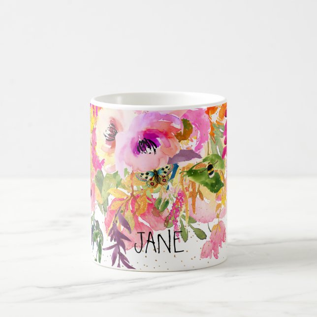 Mug PixDezines Aquarelle Ressort+Faux Arrosages Or (Centre)