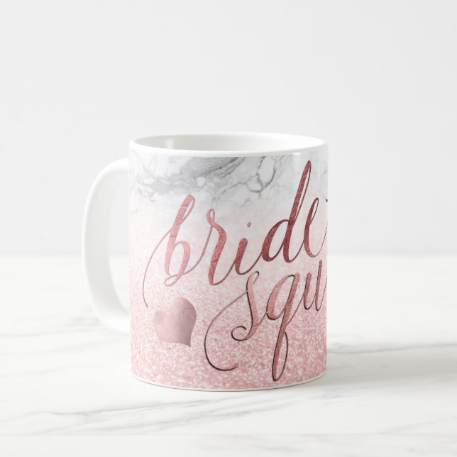 Mug PixDezines Bride Squad/Faux Rose Gold Script (Devant gauche)