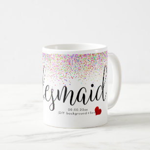Mug PixDezines Bridesmaid+Confetti