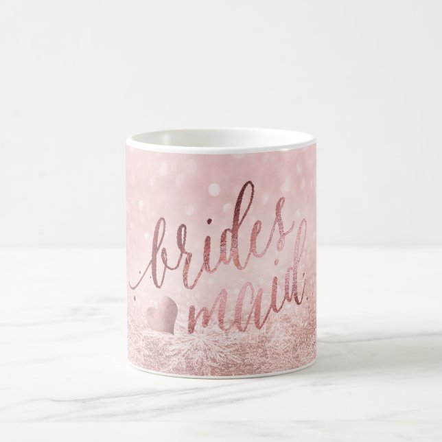 Mug PixDezines Bridesmaid/Faux Rose Gold/Modern Script (Centre)