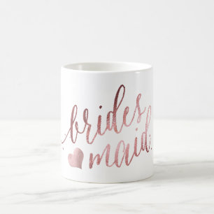 Mug PixDezines Bridesmaid/Faux Rose Gold/Modern Script