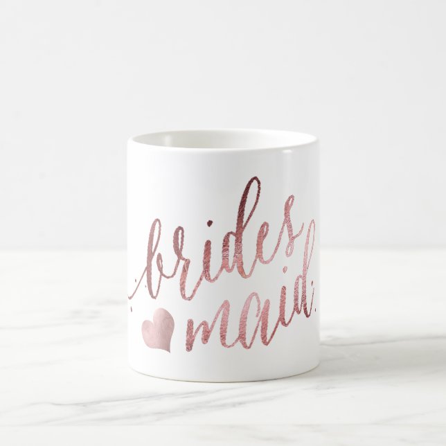 Mug PixDezines Bridesmaid/Faux Rose Gold/Modern Script (Centre)