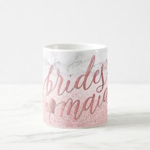 Mug PixDezines Bridesmaid/Faux Rose Gold/Modern Script