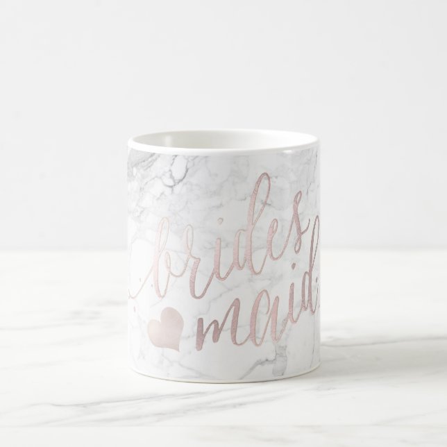 Mug PixDezines Bridesmaid|Marble Blush Pink Script (Centre)