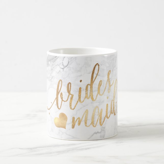 Mug PixDezines Bridesmaid|Marble Faux Gold Script (Centre)
