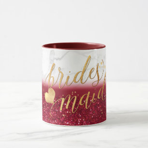 Mug PixDezines Bridesmaid Marble+Or+Parties scintillan