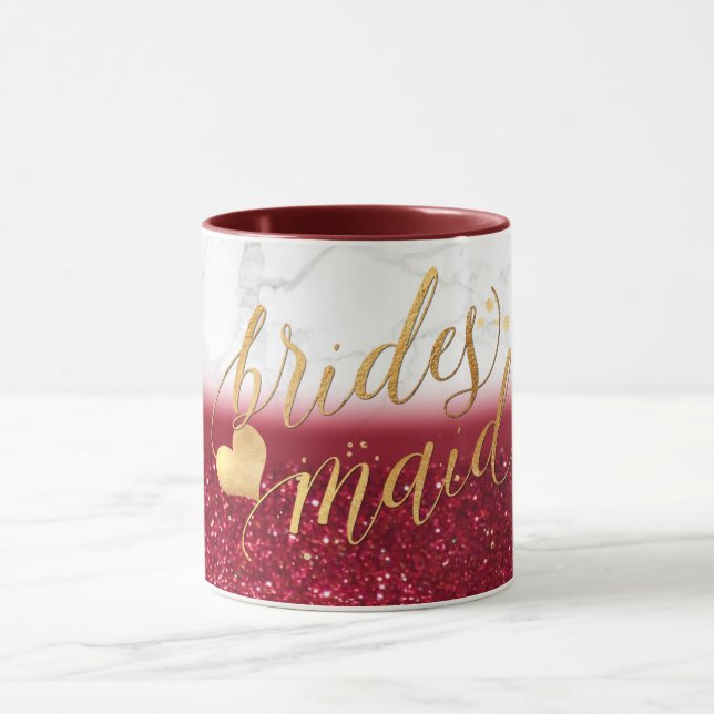 Mug PixDezines Bridesmaid Marble+Or+Parties scintillan (Centre)
