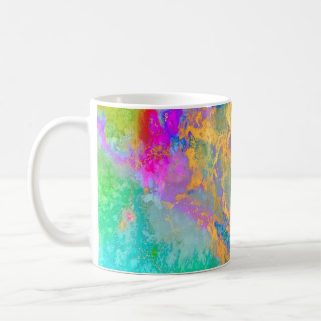 MUG PIXDEZINES GALAXY ABSTRAIT, COULEURS VIVES (Gauche)