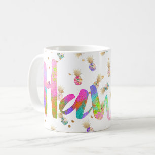 Mug PixDezines Hawaii Lava arc-en-ciel Aloha Ananas