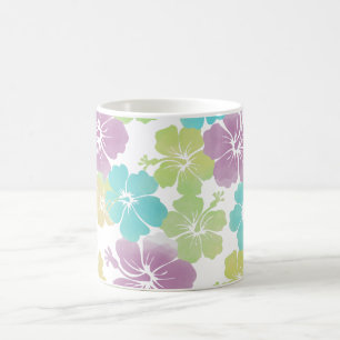 Mug PixDezines hibiscus/fond de bricolage couleur