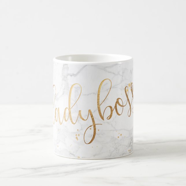 Mug PixDezines LADYBOSS Marble+Faux Gold/Script (Centre)