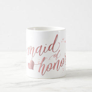 Mug PixDezines Maid of Honor/Faux Rose Gold/Fun Script