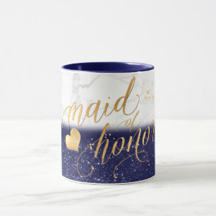 Mug PixDezines Maid of Honor/Marble+Or+Parties scintil