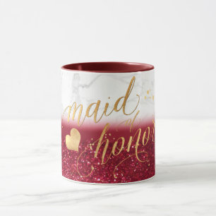 Mug PixDezines Maid of Honor/Marble+Or+Parties scintil