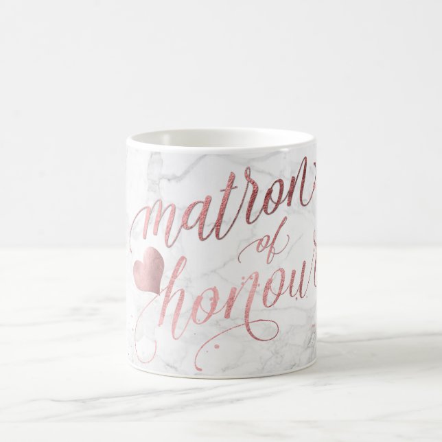 Mug PixDezines Matrone d'Honneur/Faux Rose Gold+Marbre (Centre)