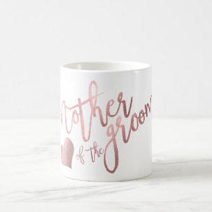 Mug PixDezines Mère de Groom/Faux Rose Gold Script