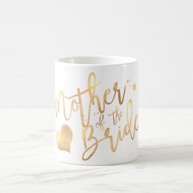 Mug PixDezines Mère de la mariée/Script d'or Faux (Centre)