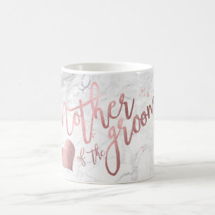 Mug PixDezines mère du marié/Faux or rose/Marbre