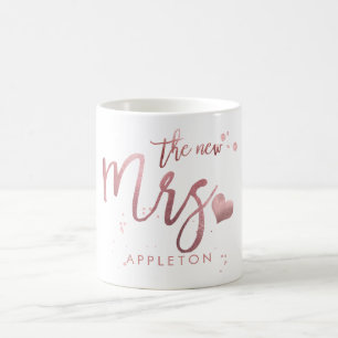 Mug PixDezines Mrs/Faux Rose Gold/Modern Script