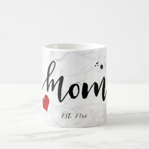 Mug PixDezines NOUVEAU MOM Marbre+Script moderne