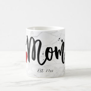 Mug PixDezines NOUVEAU MOM Marbre+Script moderne