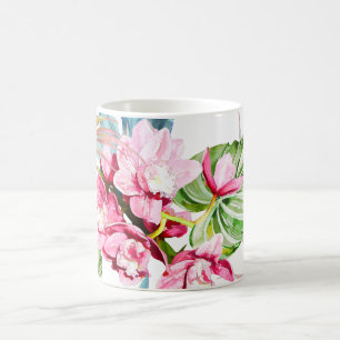 Mug PixDezines Orchid Isle, Pink Cymbidium Orchid