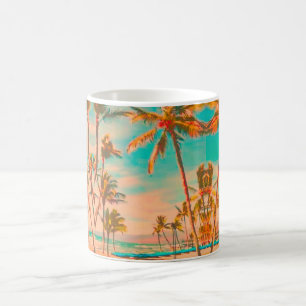 Mug PixDezines Vintage Hawaiian Beach/Turquoise