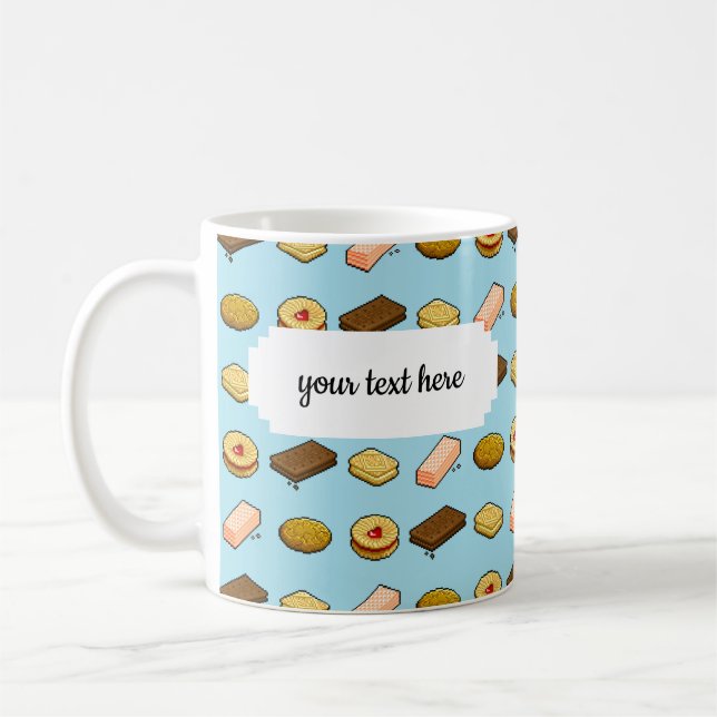 Mug Pixel Art savoureux Cookie Biscuit Motif (Gauche)