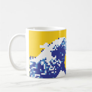 Mug Pixel Tsunami bleu 8 bits Pixel Art