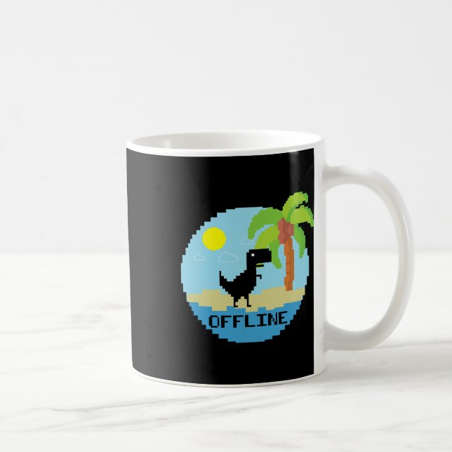 Mug Pixelated Dinosaur Vacation Tech Enthusiasts Coder (Droite)