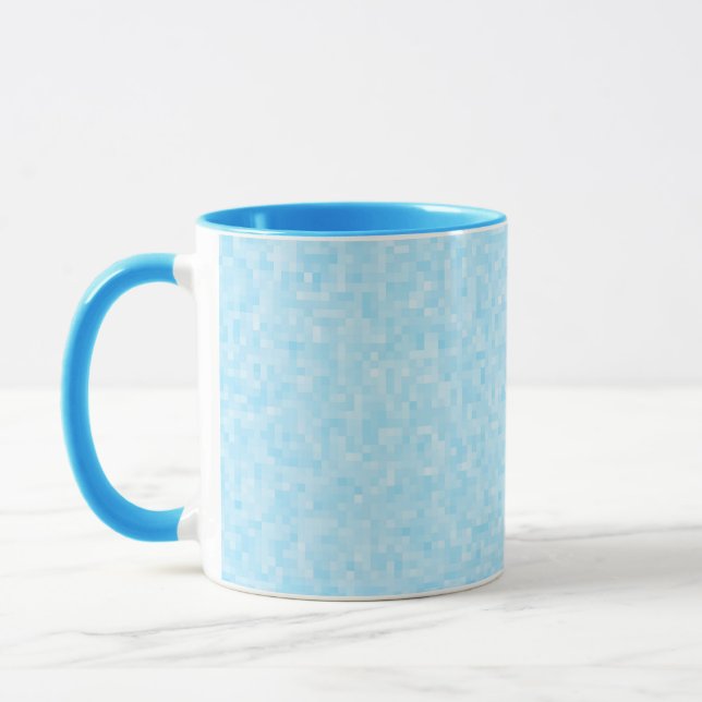 Mug Pixellisation Mosaïque Bleue (Gauche)