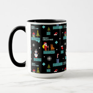 Mug Pixellit Joyeux Motif de Noël - Design rétro