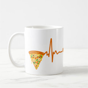 Mug Pizza Heart beat   Amusant Pizza Lover